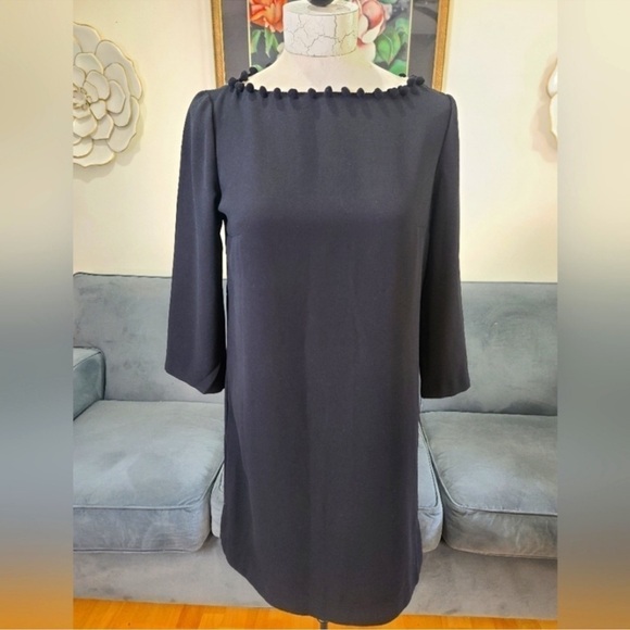 French Connection black arrow crepe Pom Pom slip tunic dress size 6 - Picture 2 of 10